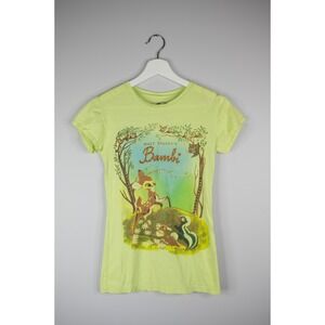 Retro Disney Bambi Graphic Tee AOP Women S Lime Green Rhinestone Studded T-Shirt